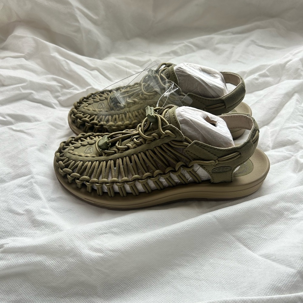 Olive Green Woven Sandals